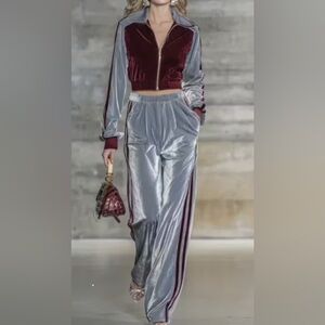 Stylish Gray and Burgundy Women's Jumpsuit